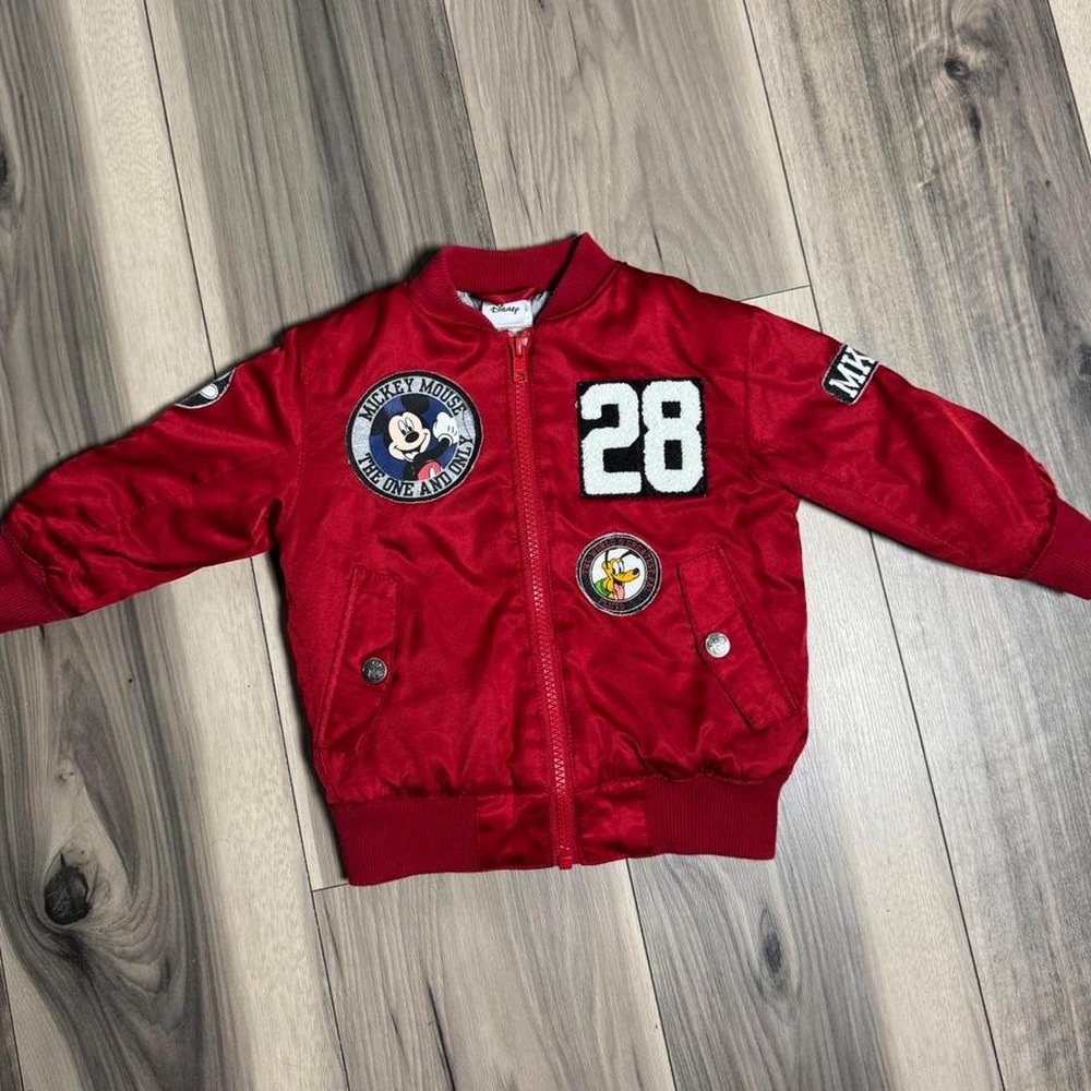Disney Mickey Mouse red bomber jacket in size 18M